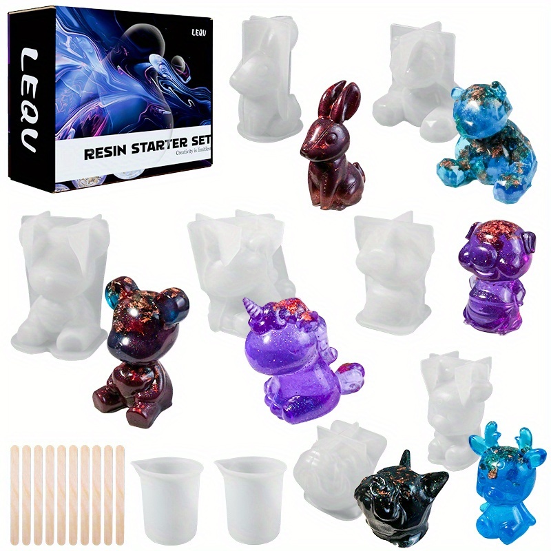 Resin Jewelry Kit - 19-częściowy zestaw form do odlewania z