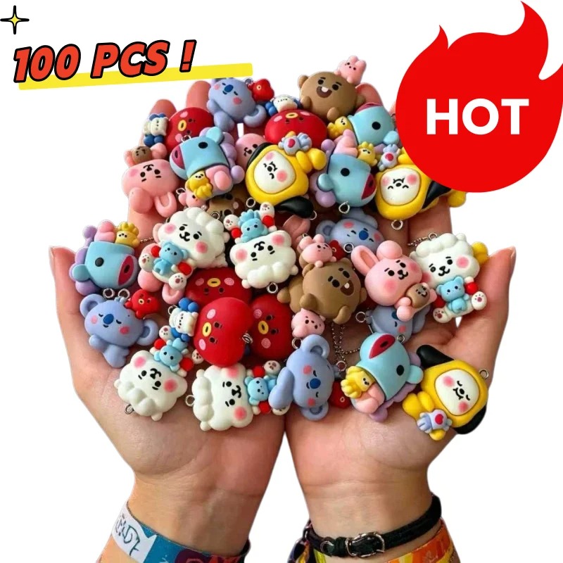 Resin Craft Projects - 7 szt. BT21 Żywiczne Charmsy z